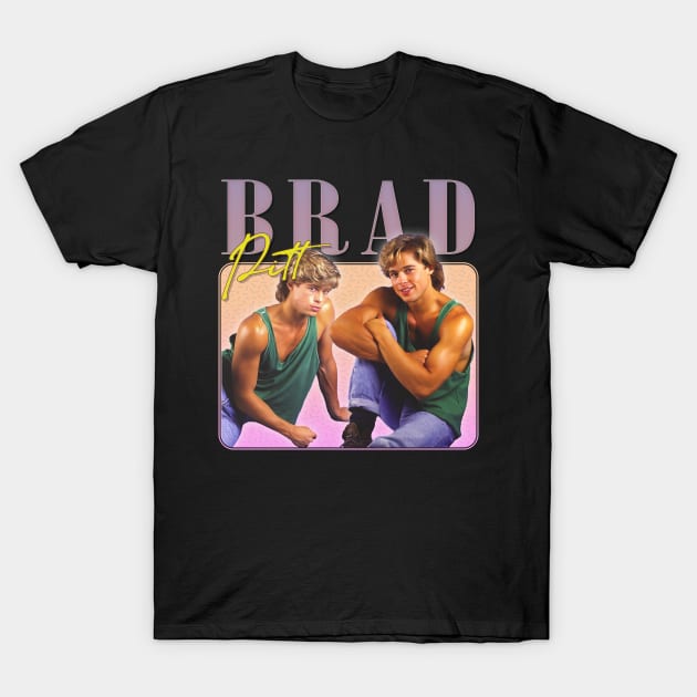 Brad Pitt - 90s Style Aesthetic Fan Art Design T-Shirt by DankFutura